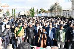 مراسم تشییع و خاکسپاری پیکر شهید گمنام دوران ۸ سال دفاع مقدس